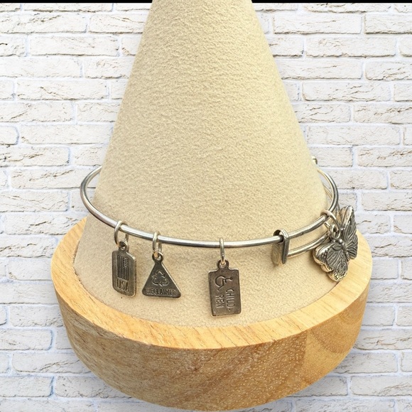 Wind and Fire Butterfly Charm Bangle - Picture 2 of 4